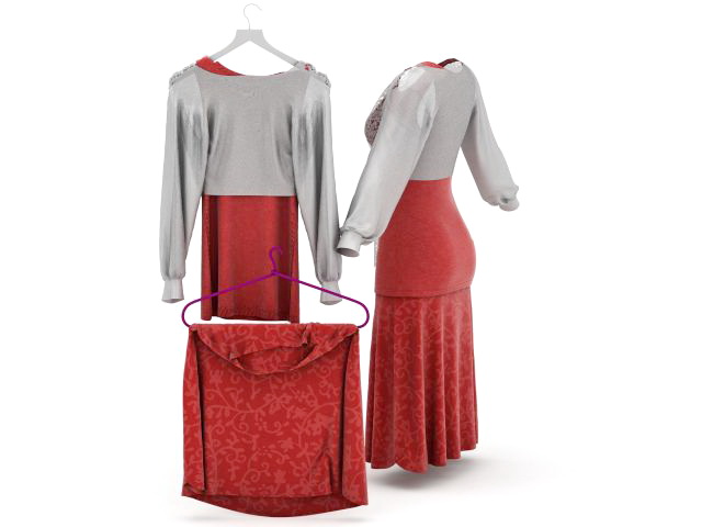 Cute shirt and skirt outfit 3d rendering