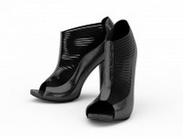 Black high heel shoes 3d model preview