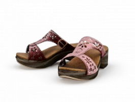 Platform sandals 3d model preview