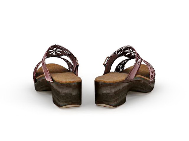Platform sandals 3d rendering
