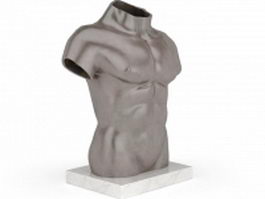 Muscular male mannequin torso 3d preview