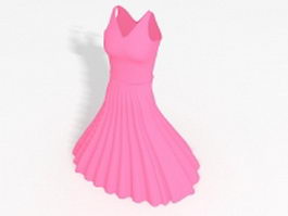 Pink prom dress 3d model preview