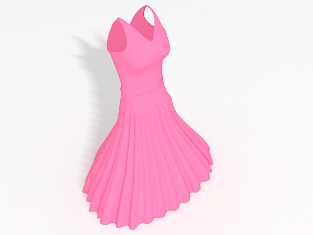Pink prom dress 3d rendering