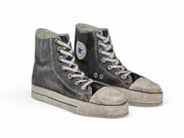 Black Converse shoes 3d model preview