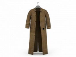 Full length overcoat 3d model preview