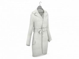 Cotton trench coat 3d model preview