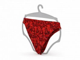 Red panties 3d model preview