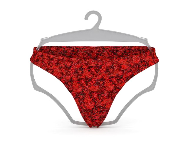 Red panties 3d rendering