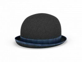 Black bowler hat 3d model preview
