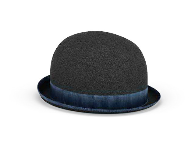 Black bowler hat 3d rendering