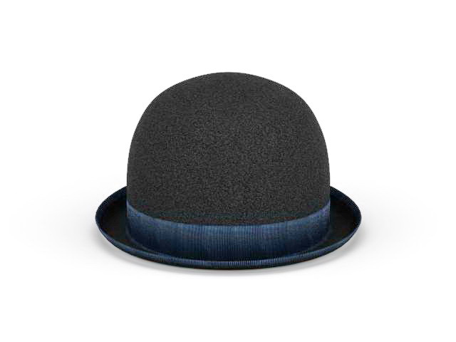 Black bowler hat 3d rendering