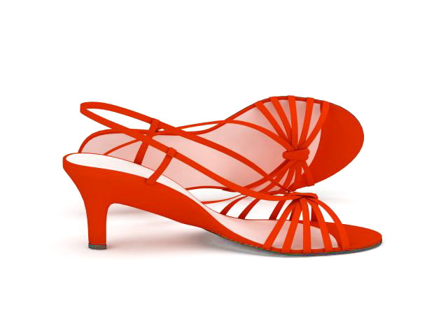 Spike heel red sandals 3d rendering