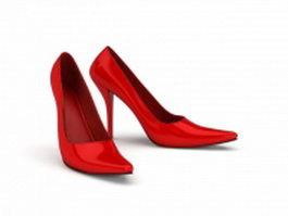 Red court shoes 3d model preview