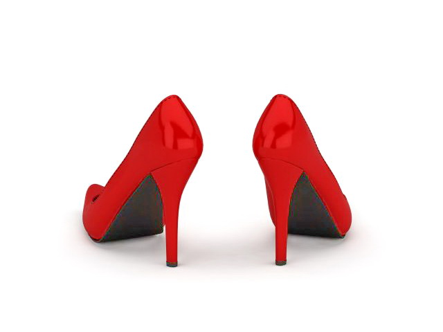 Red court shoes 3d rendering