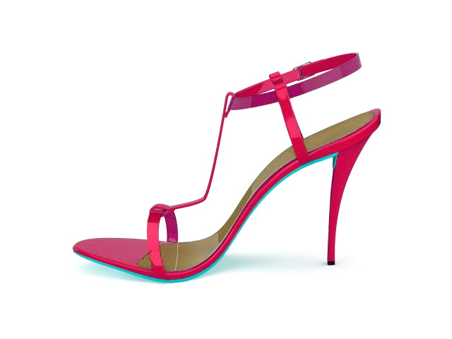 High heel strappy sandals 3d rendering