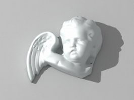 Baby angel head bas-relief 3d model preview
