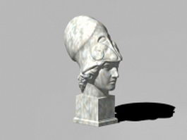 Athena statue head 3d model preview