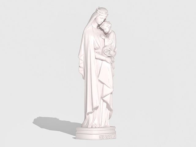 Sedes Sapientiae Statue 3d rendering