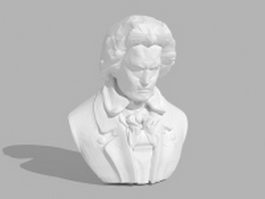 Beethoven statue 3d model preview