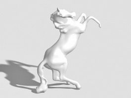 White horse statue 3d model preview