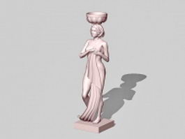 Outdoor fountain statue 3d model preview