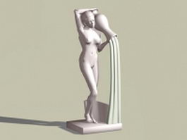 Female sarden statue 3d model preview