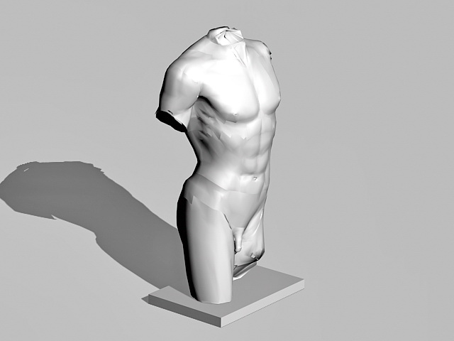 Male figure sculpture 3d rendering