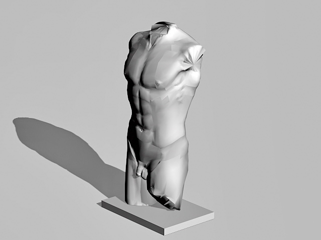 Male figure sculpture 3d rendering