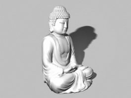 Sitting buddha garden statue 3d model preview