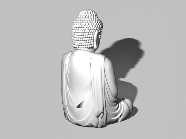 Sitting buddha garden statue 3d rendering