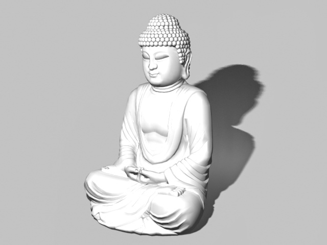 Sitting buddha garden statue 3d rendering