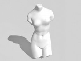Female body sculpture 3d model preview