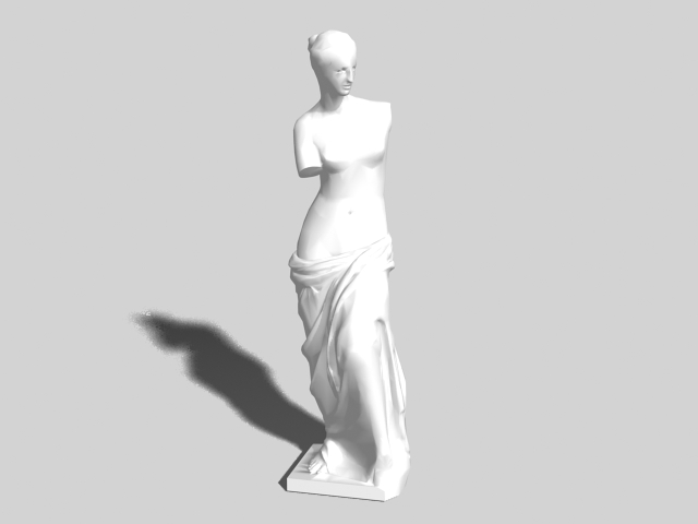 Venus garden statue 3d rendering