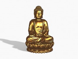 Bronze buddha statue 3d model preview