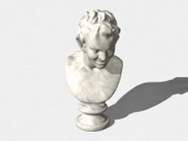 Satiro bust statue 3d model preview