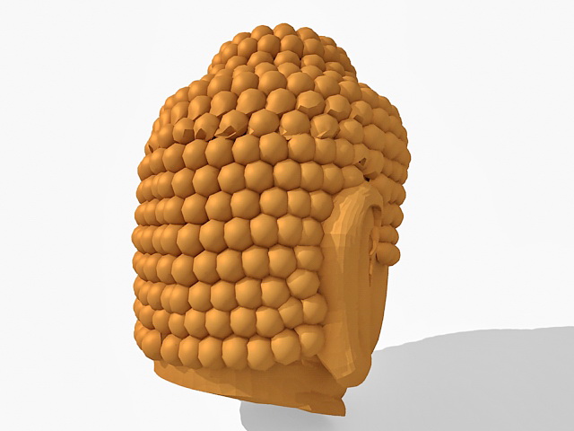 Buddha head sculpture 3d rendering