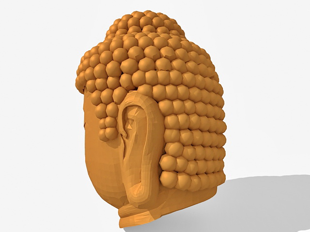 Buddha head sculpture 3d rendering