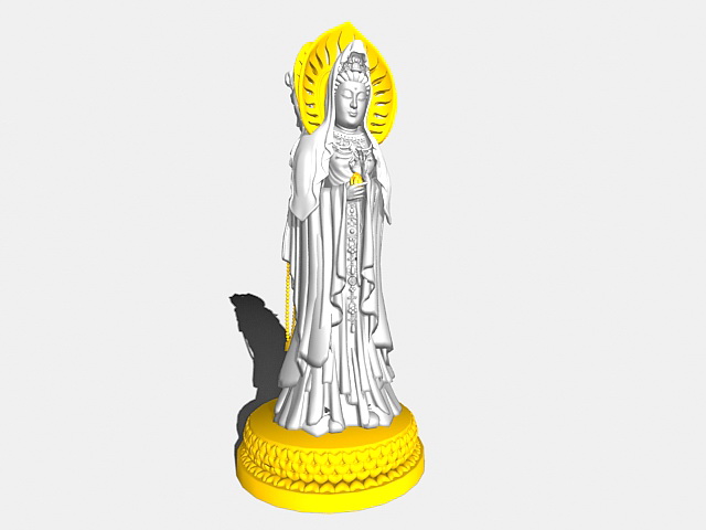 Guanyin Buddha statue 3d rendering