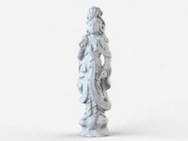 Buddhist goddess statue 3d model preview