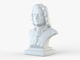 Beethoven bust sculpture 3d model preview