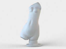 Female body statue 3d model preview