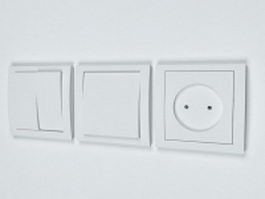 Electrical outlet light switch 3d model preview