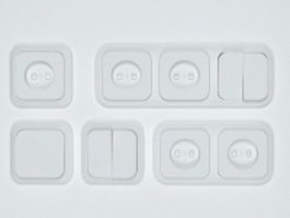 Light switches and sockets collection 3d model preview