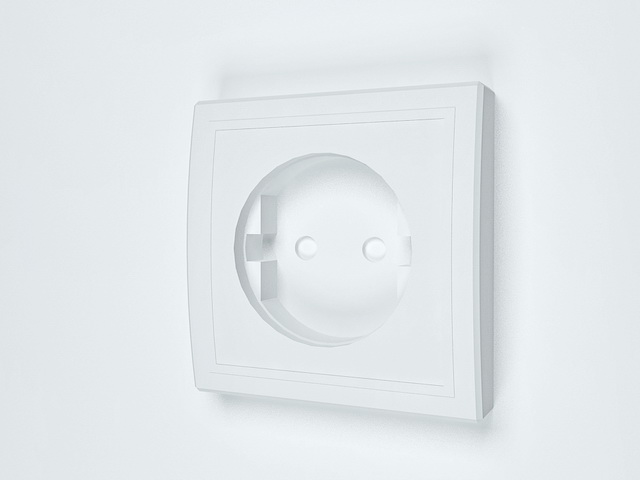 Electric wall socket 3d rendering