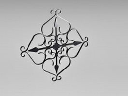 Wrought iron railing parts 3d preview