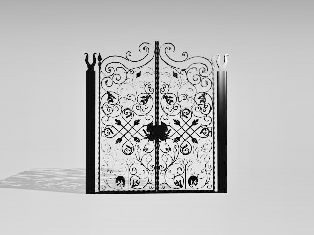 French wrought iron gate 3d rendering