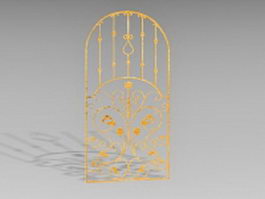 Vintage bronze gate 3d model preview