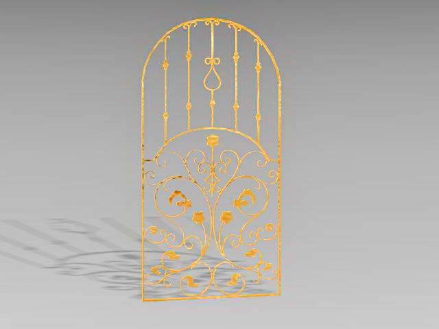 Vintage bronze gate 3d rendering