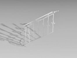 Steel stair railing 3d preview