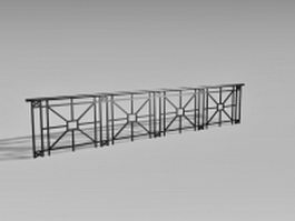 Pedestrian guardrail 3d model preview